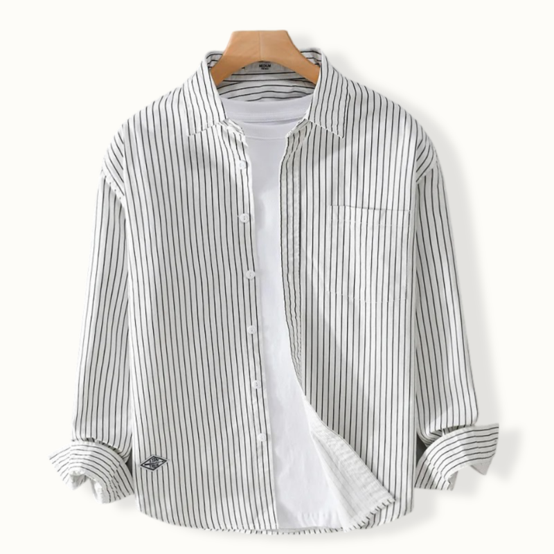 Streetwise Comfort: Striped Cargo Accent Top