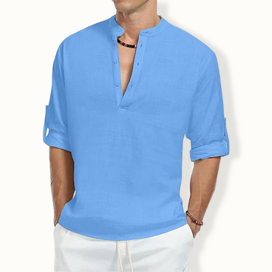 Lido Half Buttoned Henley Shirt