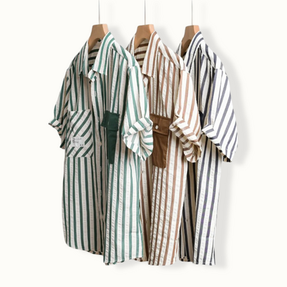 Harper Striped Patchwork Shirt