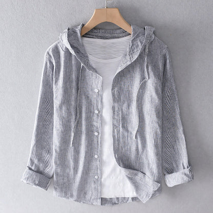 Emma | Breathable linen hoodie blouse